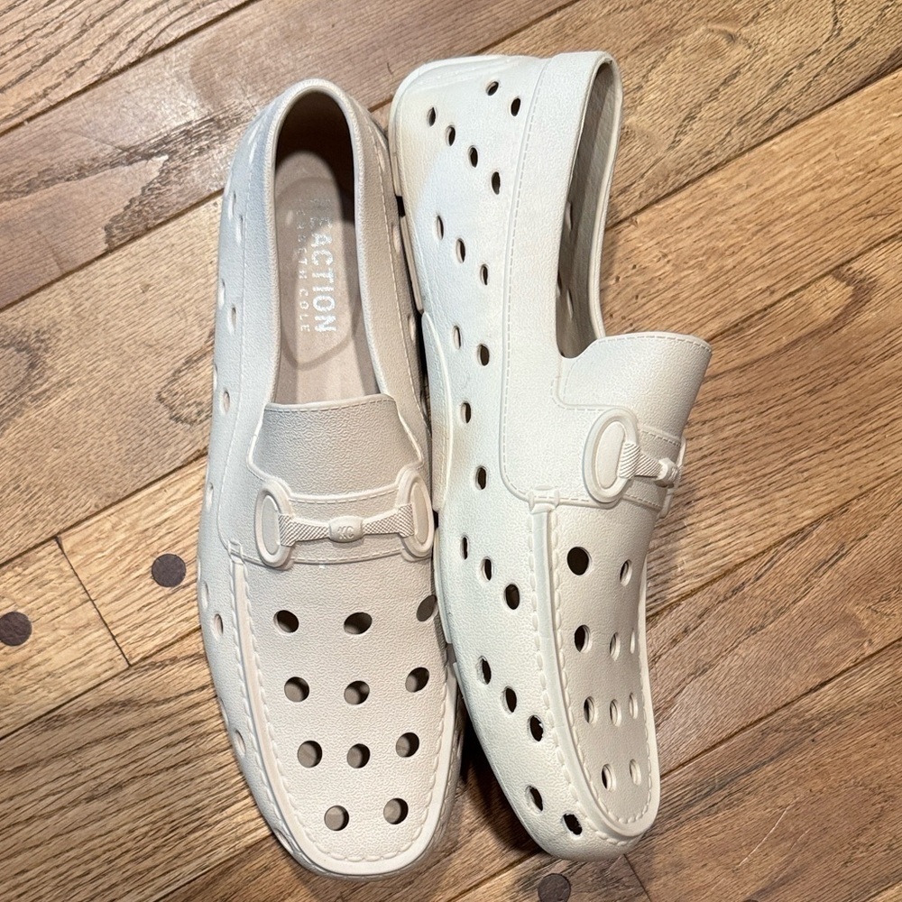 Kenneth Cole Reaction EVA Loafers Men’s 12 White Perforated Bit Driver Slip-On